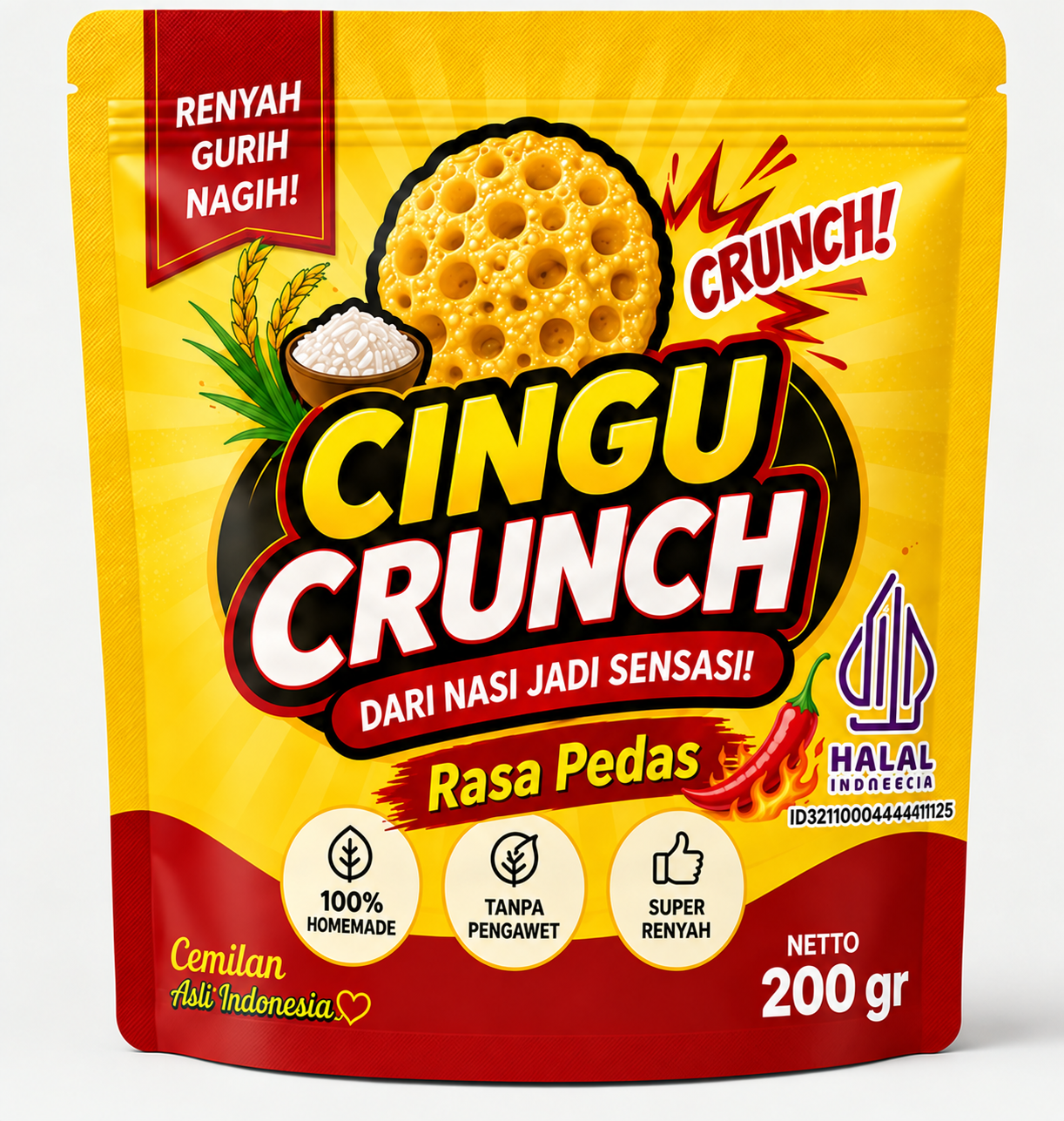 Kerupuk Cingu Pedas 200gr